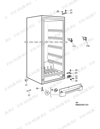 Взрыв-схема холодильника Electrolux SG293N - Схема узла C10 Cabinet